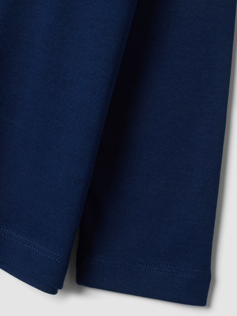 T-shirt blu navy in puro cotone organico con girocollo_3