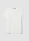 White mercerised pure cotton crew-neck T-shirt, regular fit_4