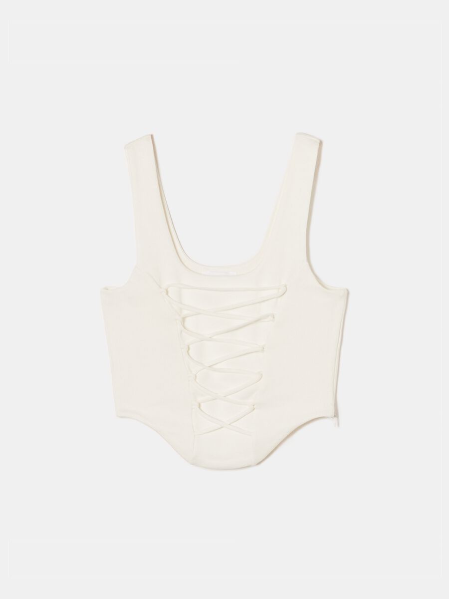 Corset cropped top with crisscross lacing_4