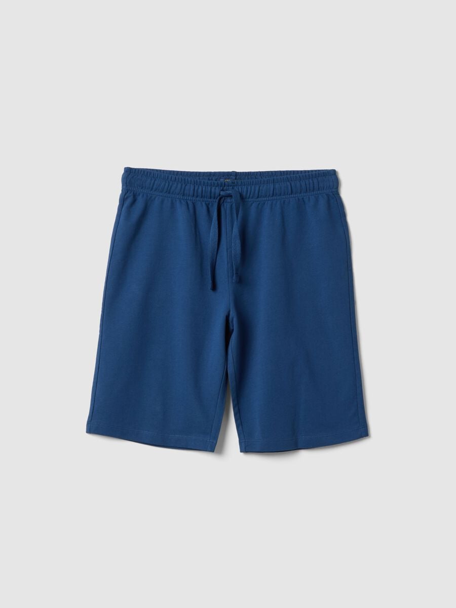 Jungen-Regular Fit blaue Shorts aus reiner Baumwolle_3