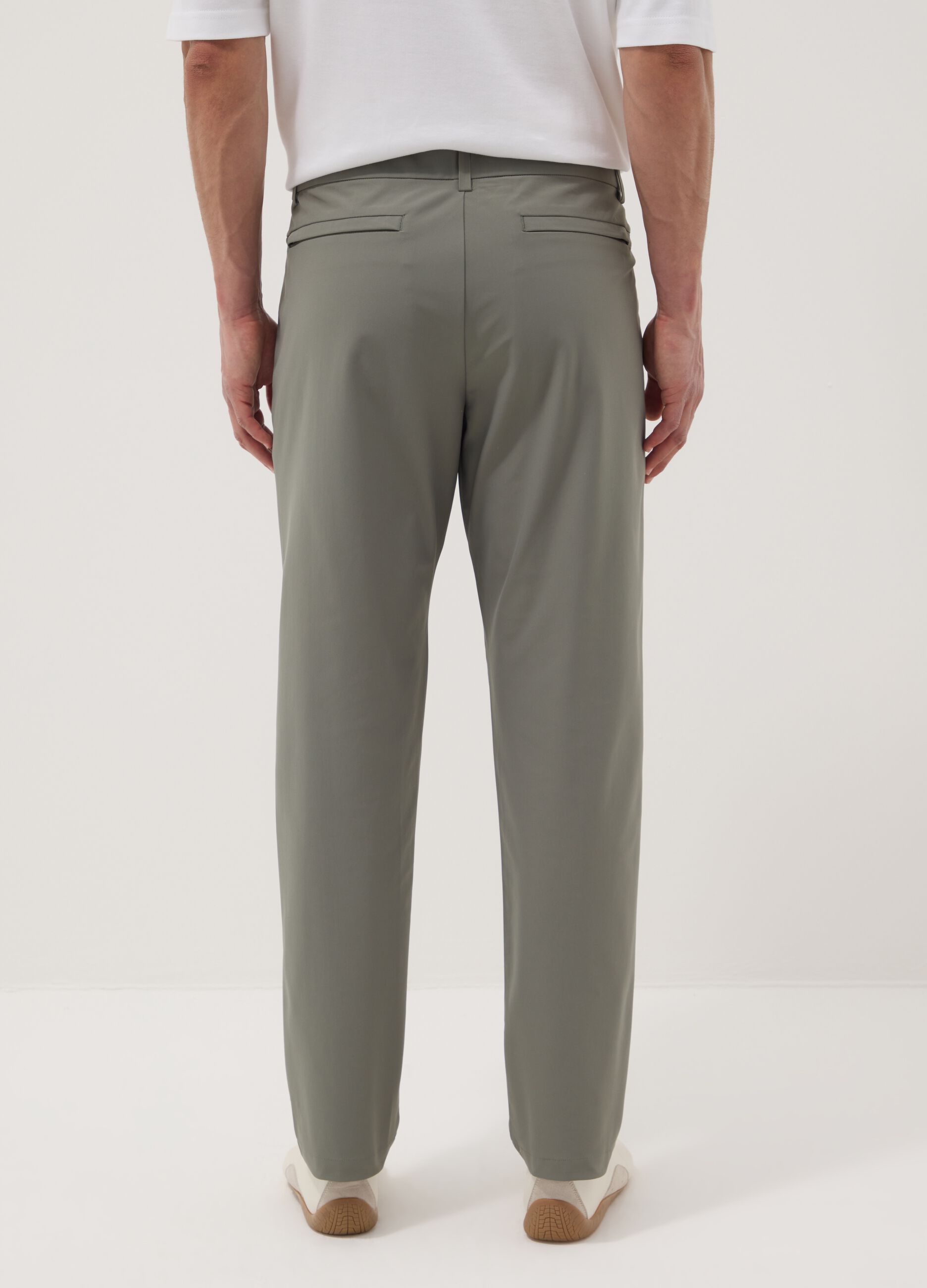 Green regular-fit chino trousers