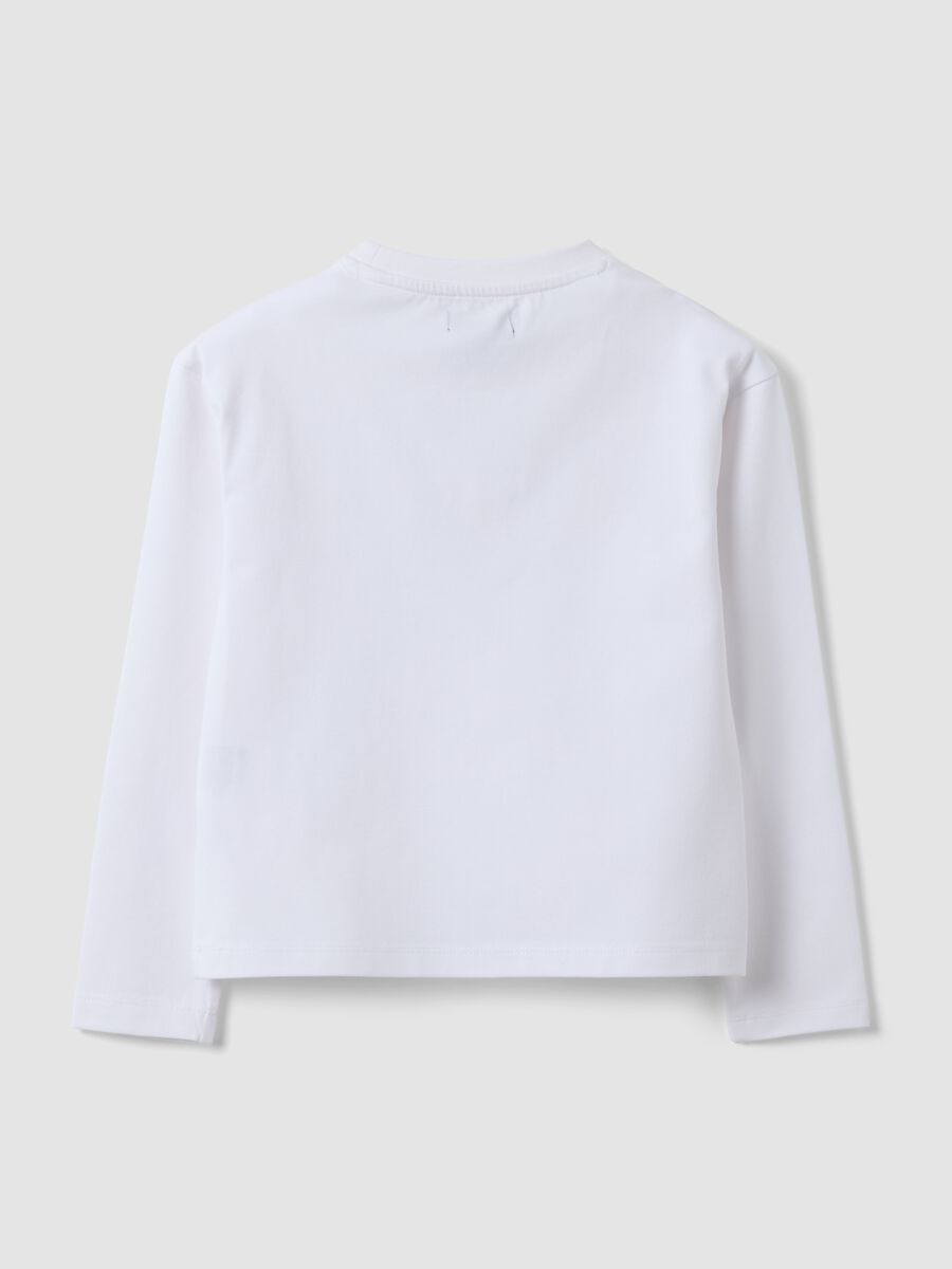 White stretch cotton T-shirt with front lettering_5