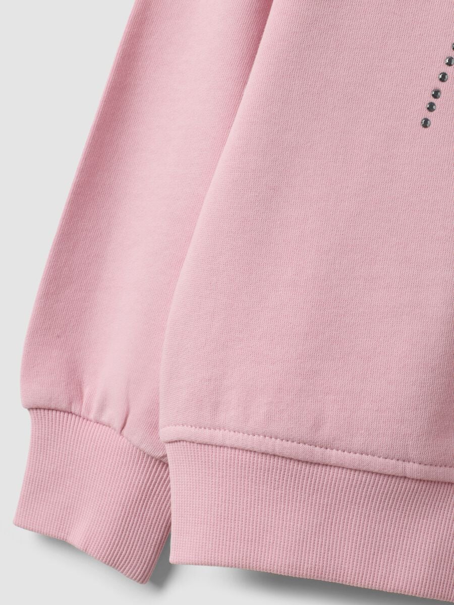 Rosa Sweatshirt aus reiner Baumwolle mit Herz-Print, Regular Fit, f&uuml;r M&auml;dchen_3