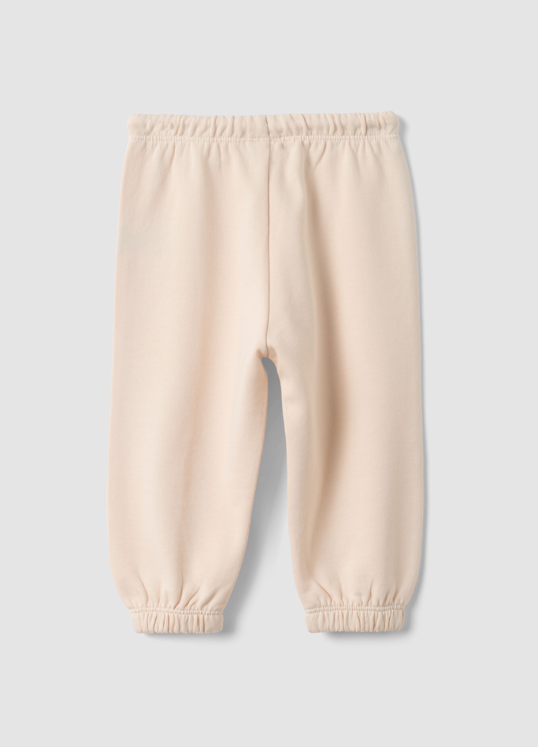 Rosa-blaue Hose aus reiner Baumwolle mit Herz-Print, Comfort Fit f&uuml;r Baby-M&auml;dchen