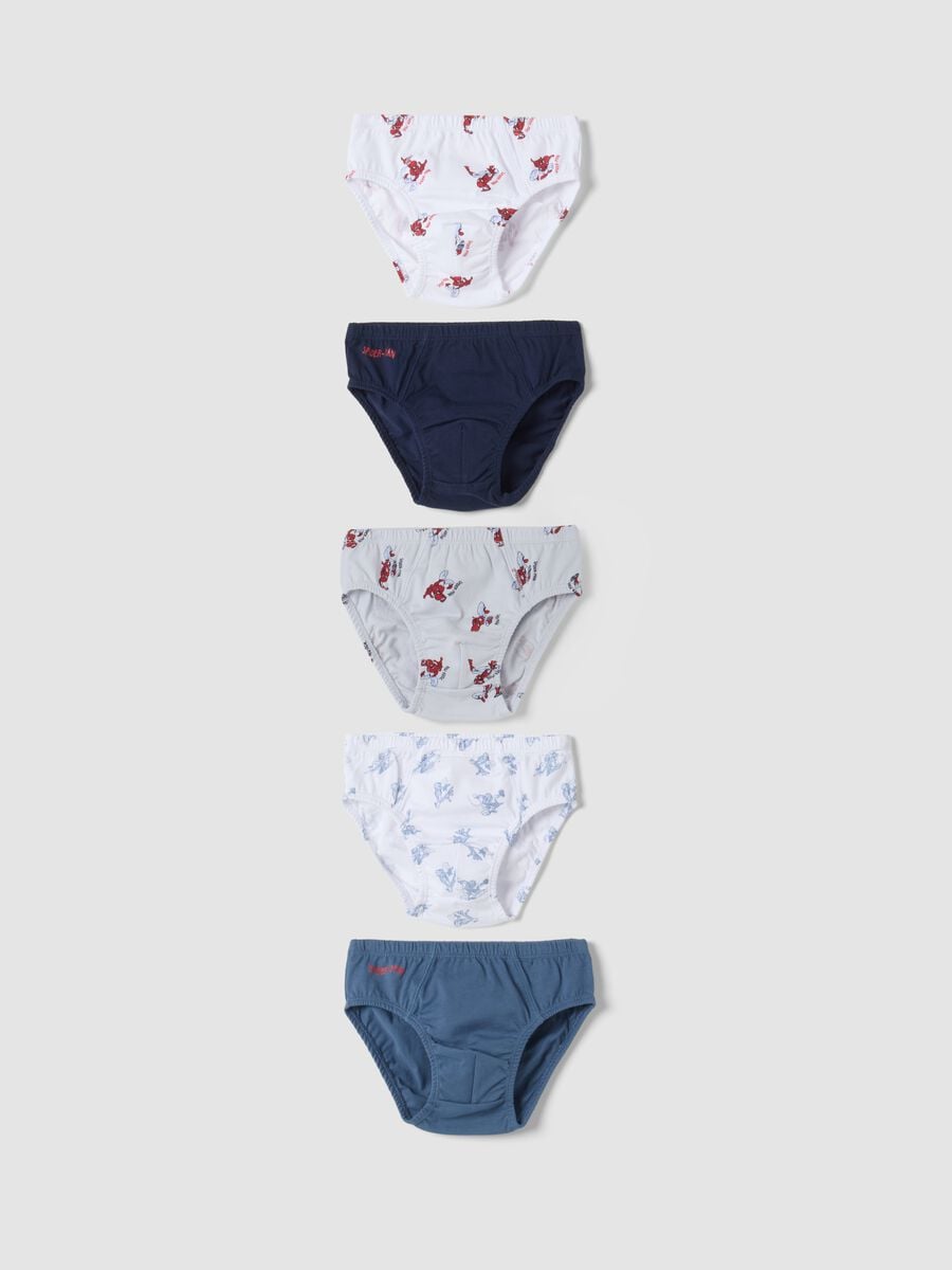 Pack of five multicolour MARVEL Spider-Man briefs in pure organic cotton_0