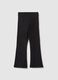 Girls' black slim fit stretch cotton leggings with decorations_1