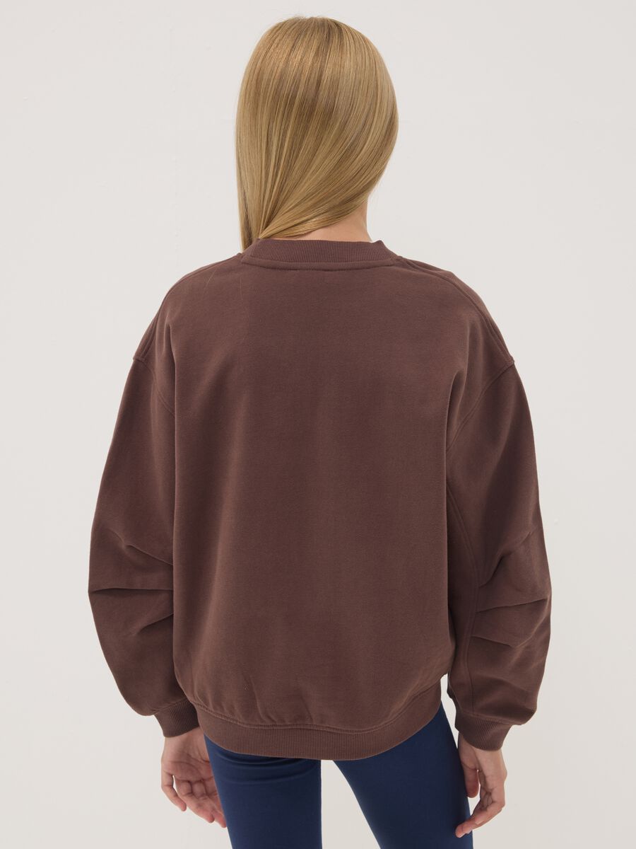 Brown pure cotton sweatshirt with NYC print_2