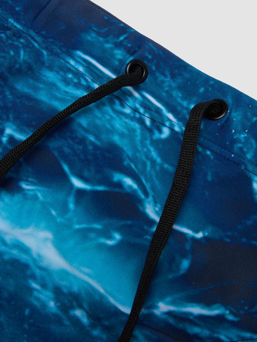 Blue Stretch Fabric Swim Briefs_2