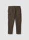 Brown comfort-fit stretch cotton twill cargo trousers_0