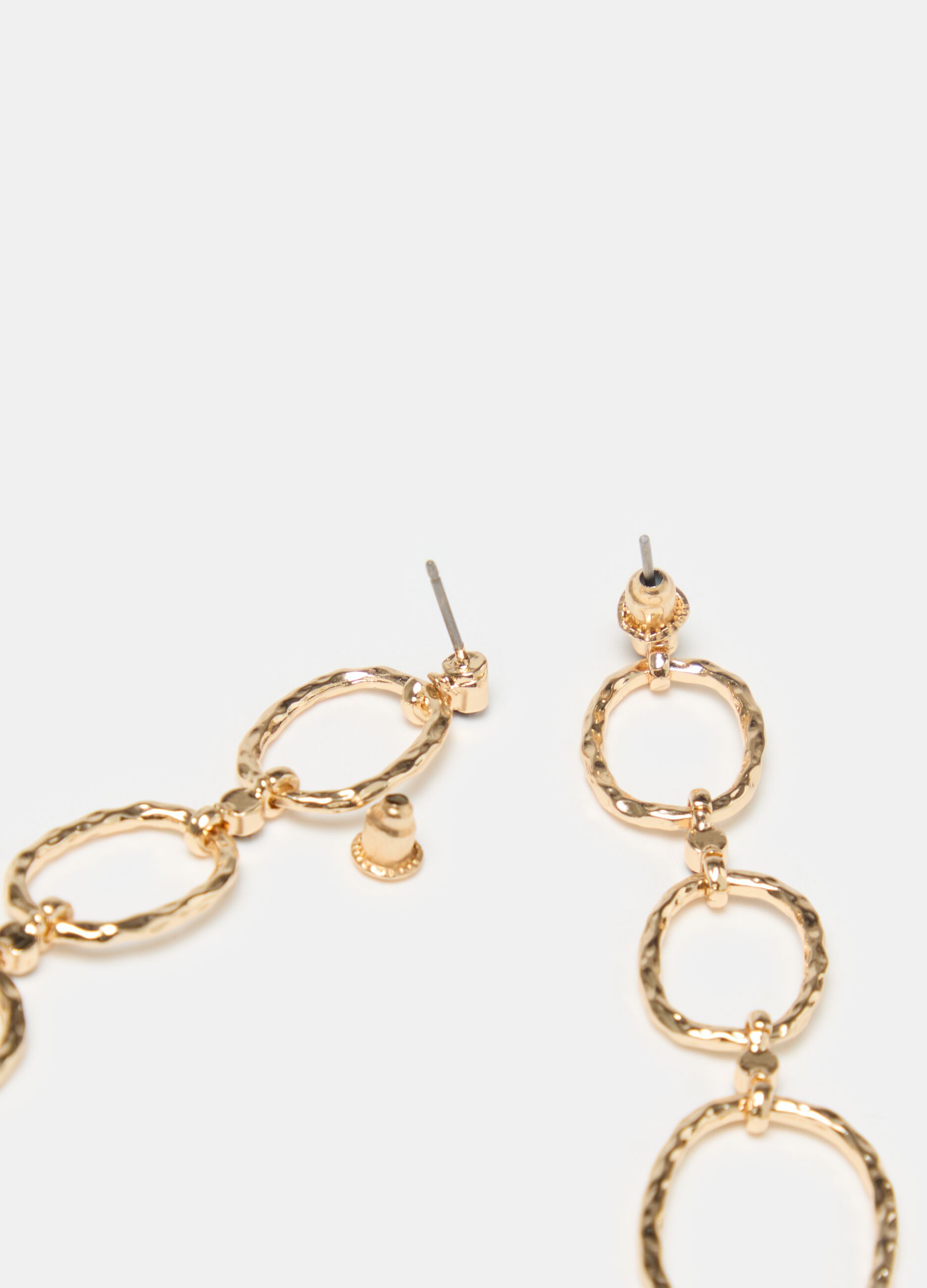 Pendant earrings with chain and diamantés 