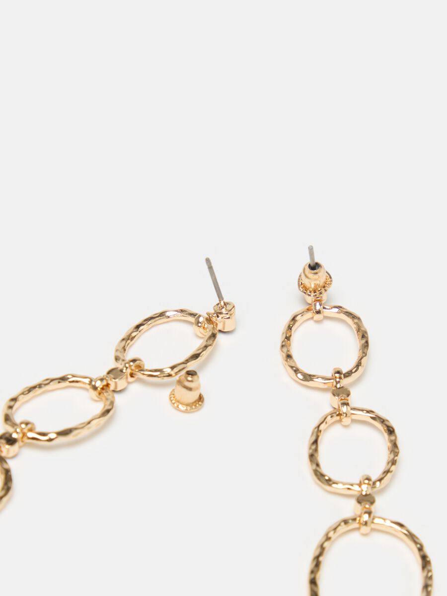 Pendant earrings with chain and diamantés _2