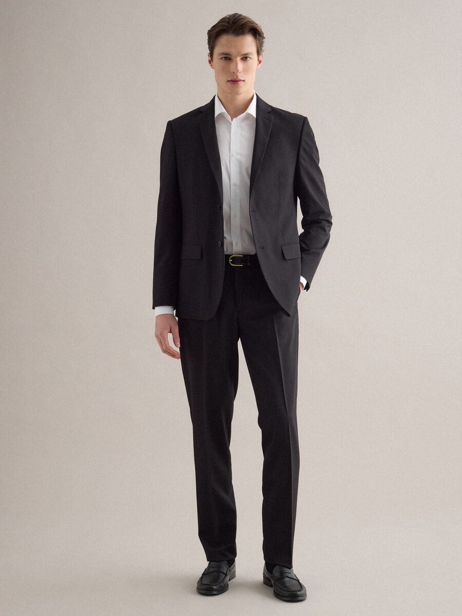 Black elegant slim fit trousers_0