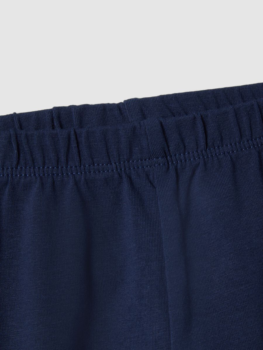 Slim fit blue stretch cotton leggings for girls_3