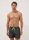 Green boxer swim shorts with palm print_0