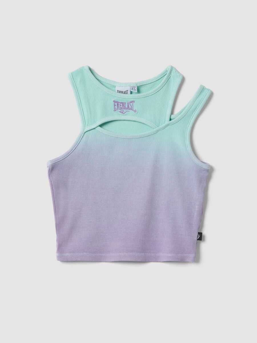Tank top viola in cotone elasticizzato sfumato per ragazza fitted_0