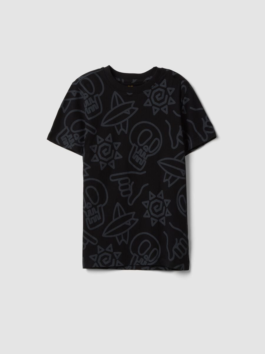 Black short-sleeve pure cotton T-shirt_3