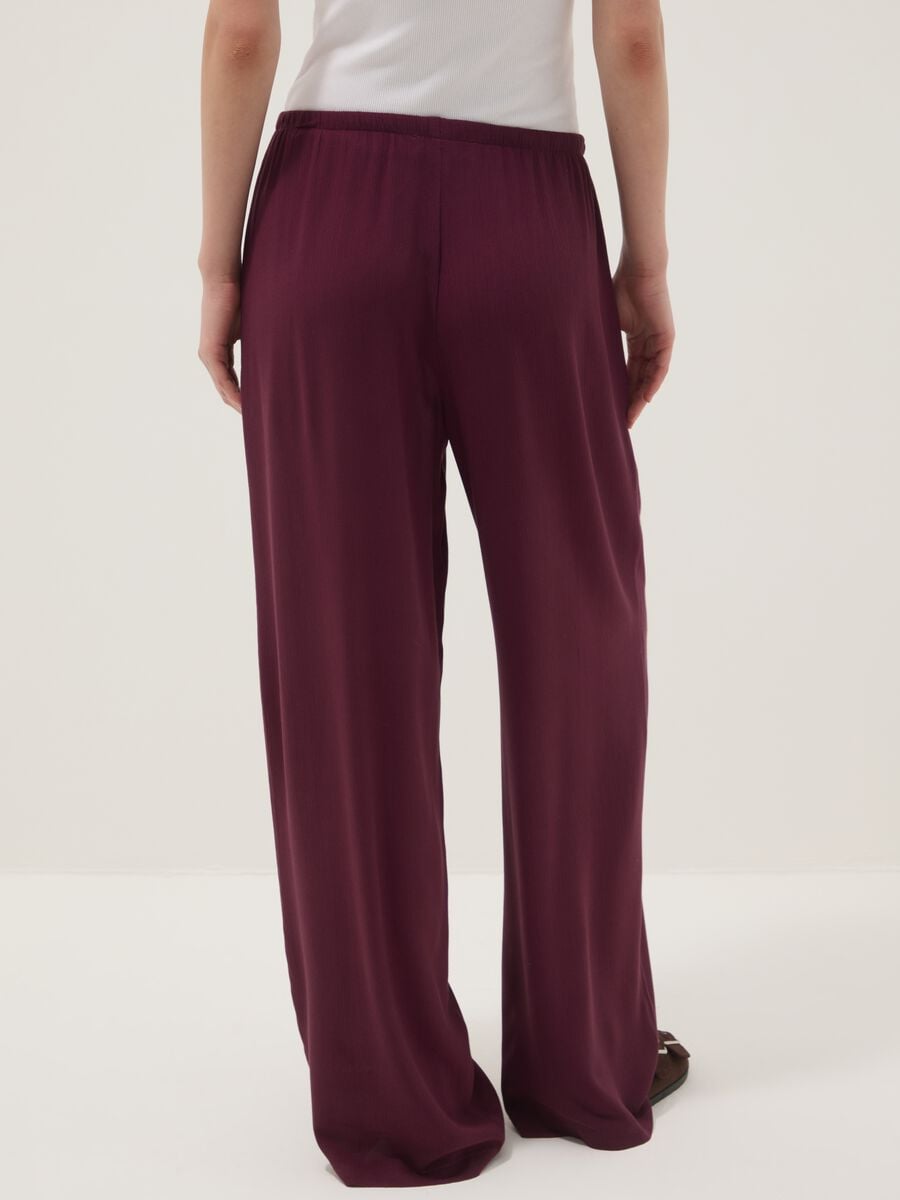 Purple palazzo trousers in pure viscose_2