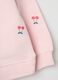Pink crew-neck sweatshirt for girls in pure cotton regular fit with designs_3