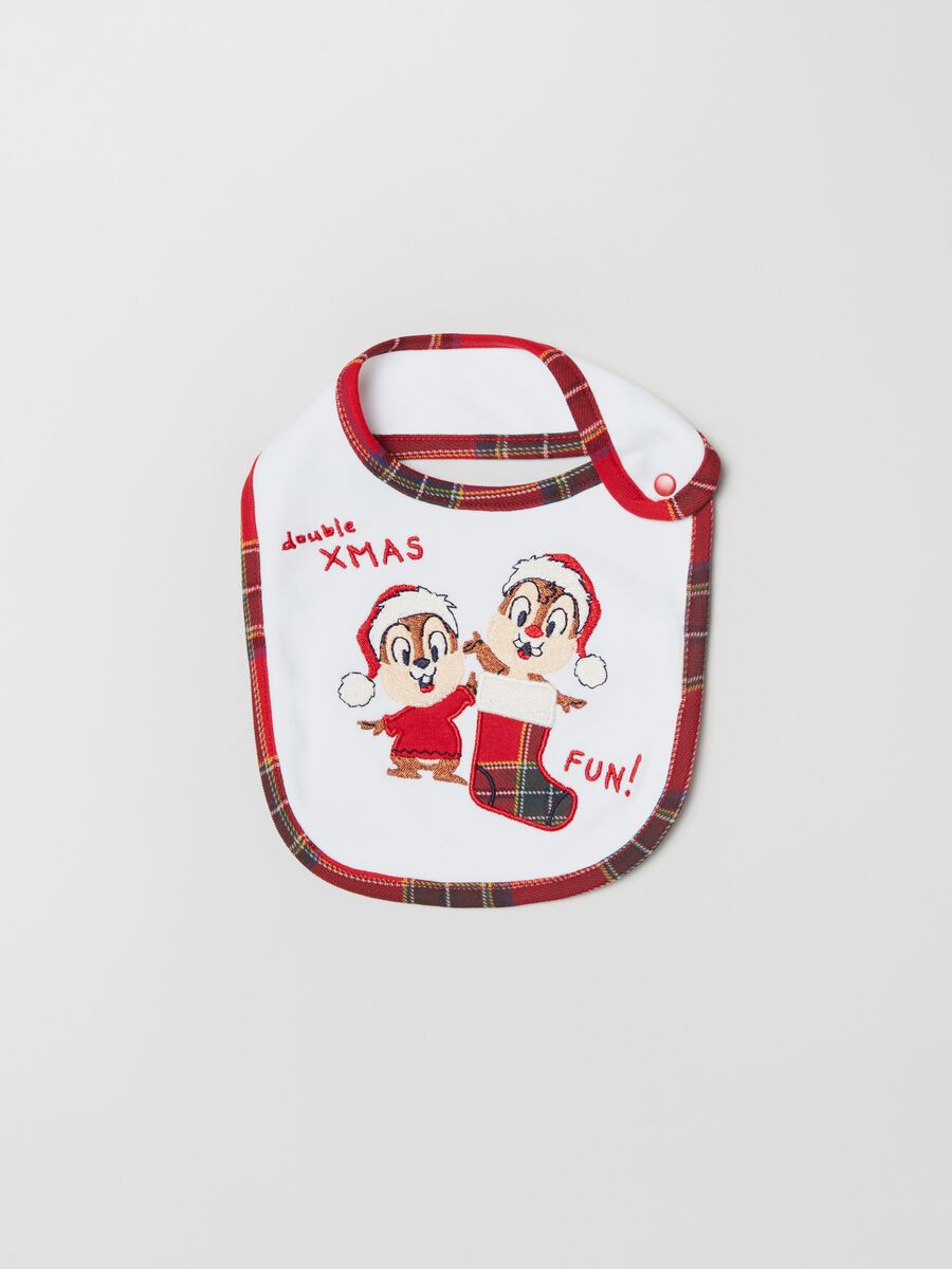 Christmas bib with Chip and Dale embroidery_0