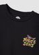 Black pure cotton relaxed-fit T-shirt with print_5