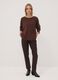 Brauner Pullover aus Viskosemix mit Blumenapplikationen, Regular Fit_1