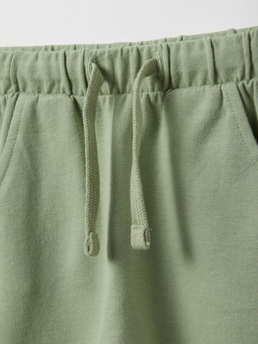 Girls' green slim fit stretch cotton trousers_2
