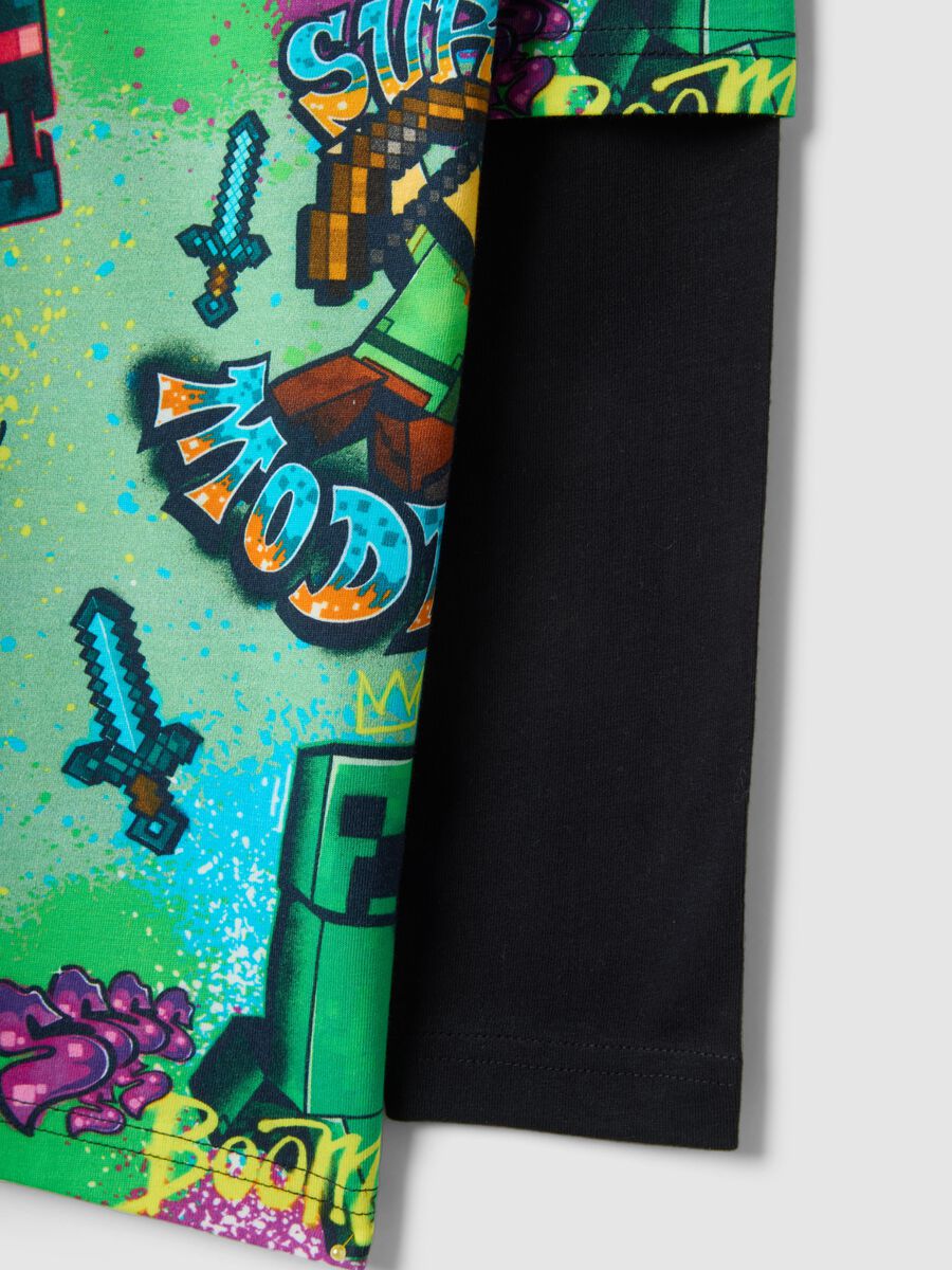 T-shirt in puro cotone multicolor per bambino con stampa Minecraft_3