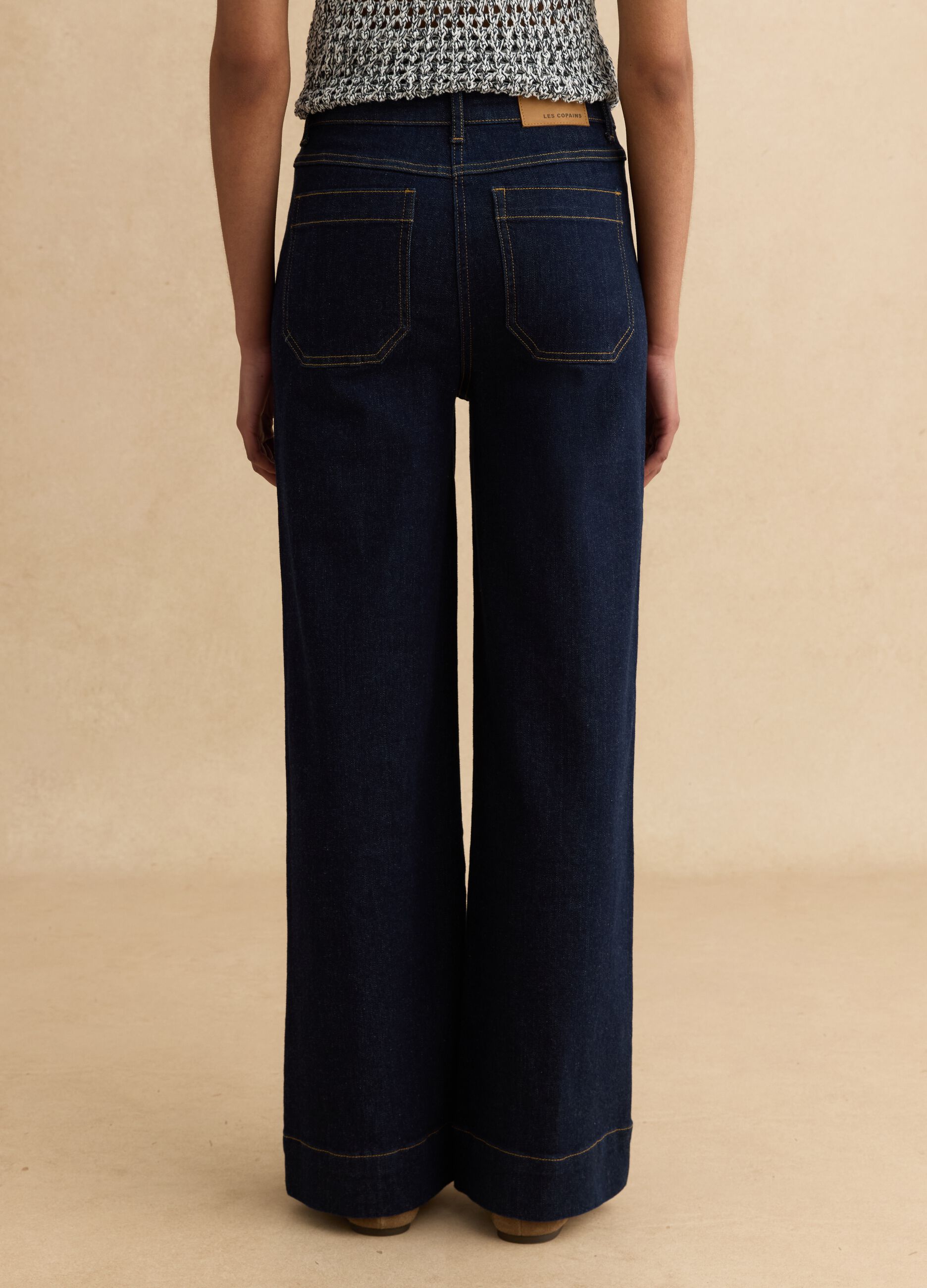 Blaue Stretch-Baumwollhose Regular Fit