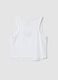 Girls&rsquo; white fitted stretch cotton vest top with embroidery_4