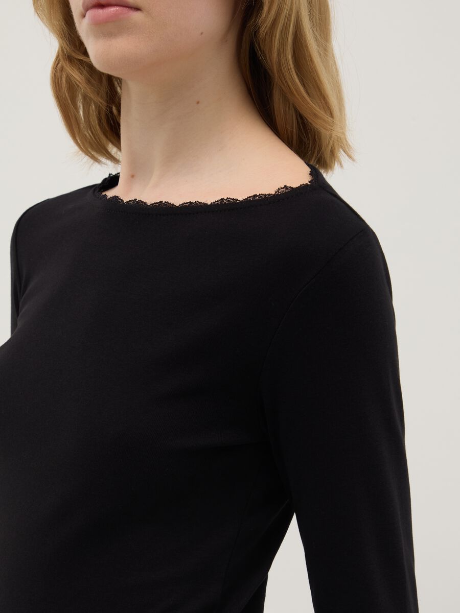 Black pure cotton regular fit T-shirt_3