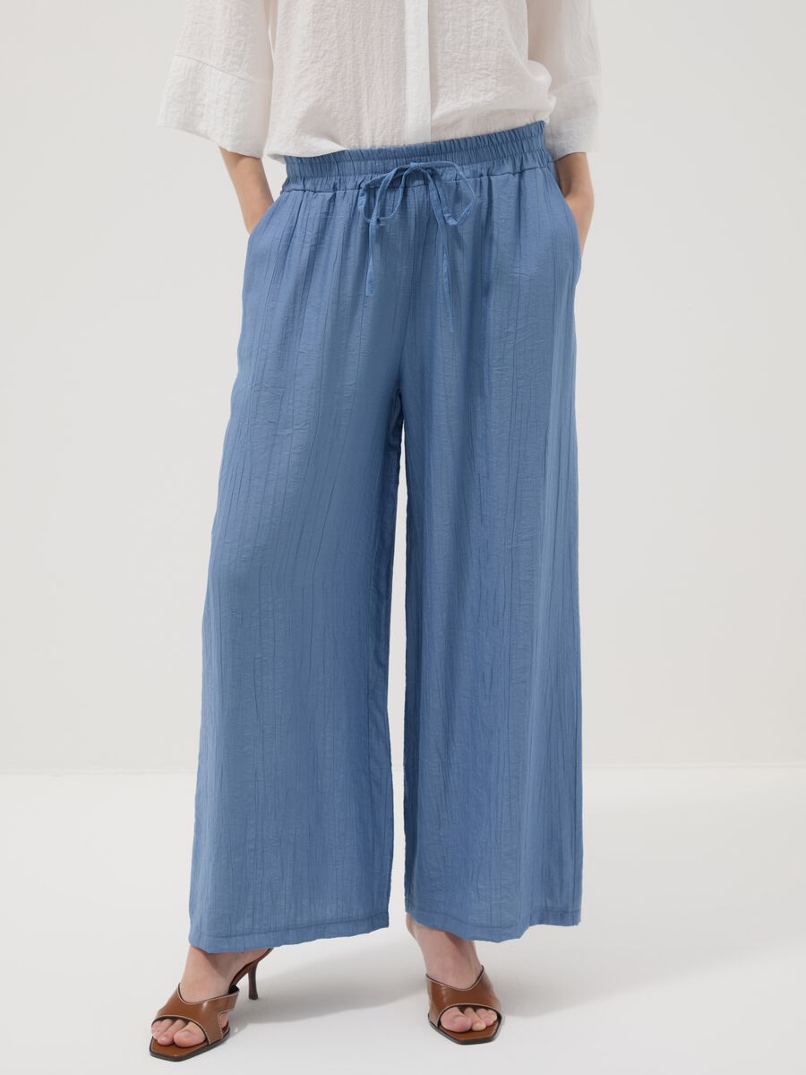 Hellblaue Palazzo-Hose aus Viskosemix_1