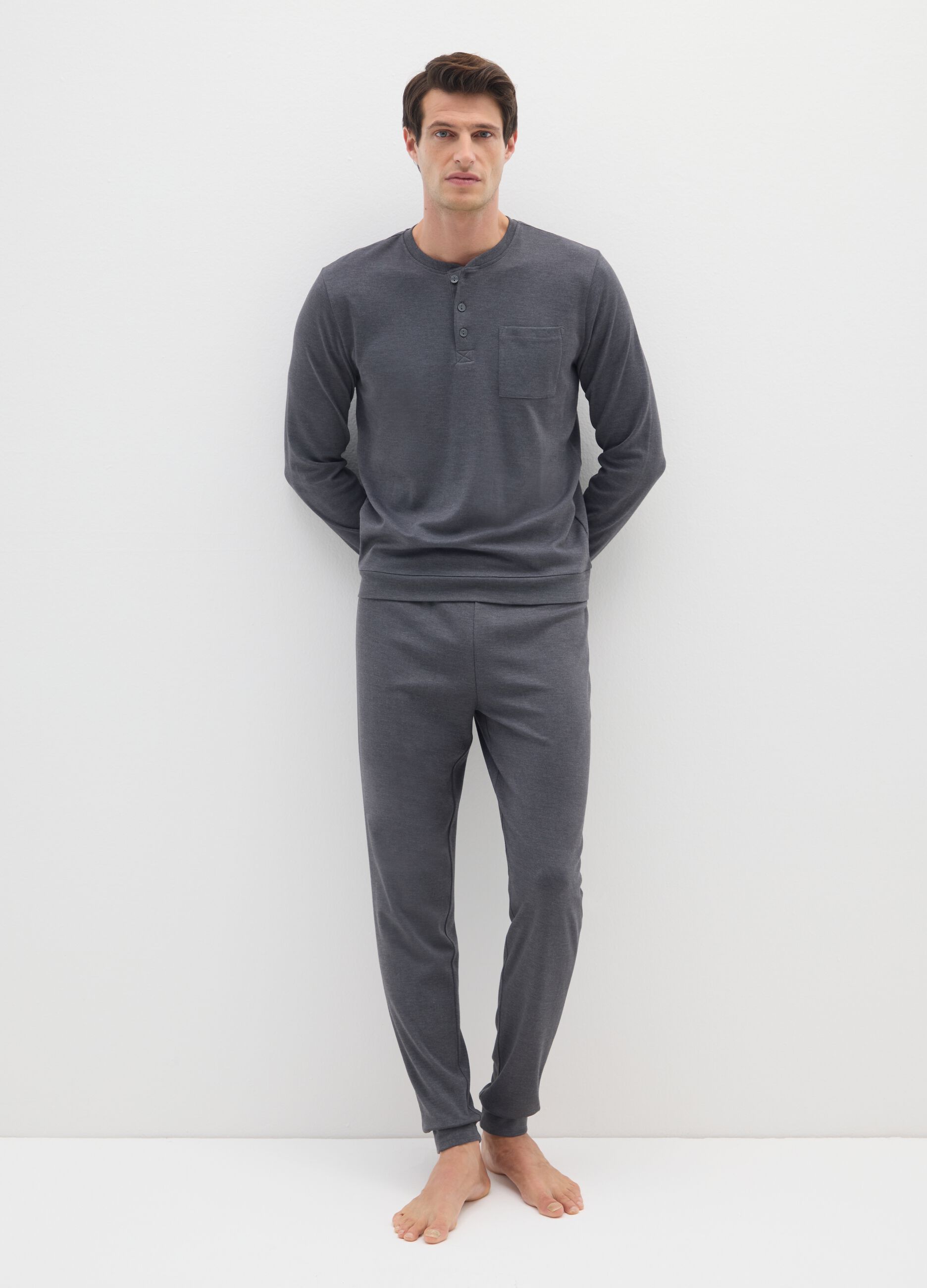 Pijama Cinza de Algodão