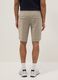 Beige regular-fit stretch-fabric jogger bermuda shorts_2
