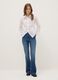 Blue cotton blend flare fit jeans_0