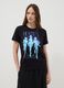 Black pure cotton T-shirt with K-Pop Demon Hunters print, oversized fit_1