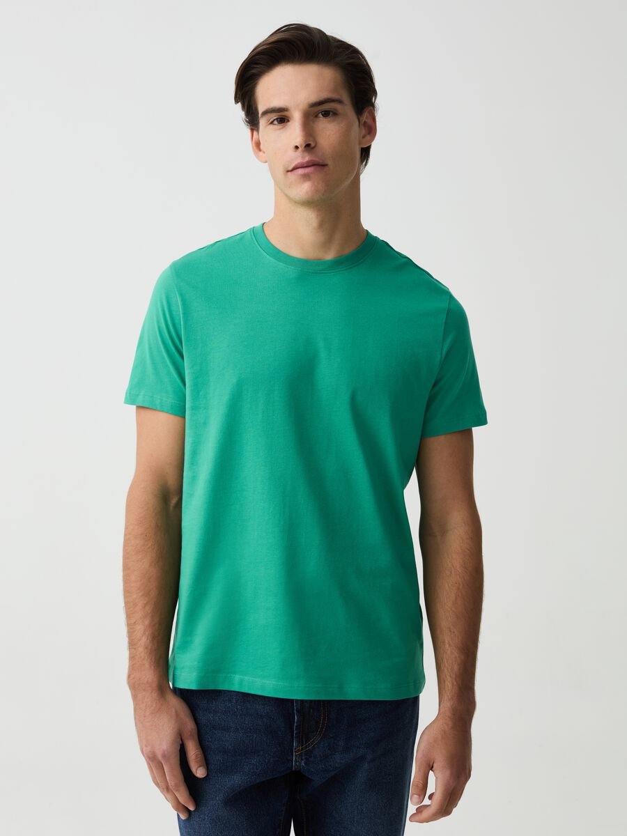 T-shirt girocollo in cotone bio_0