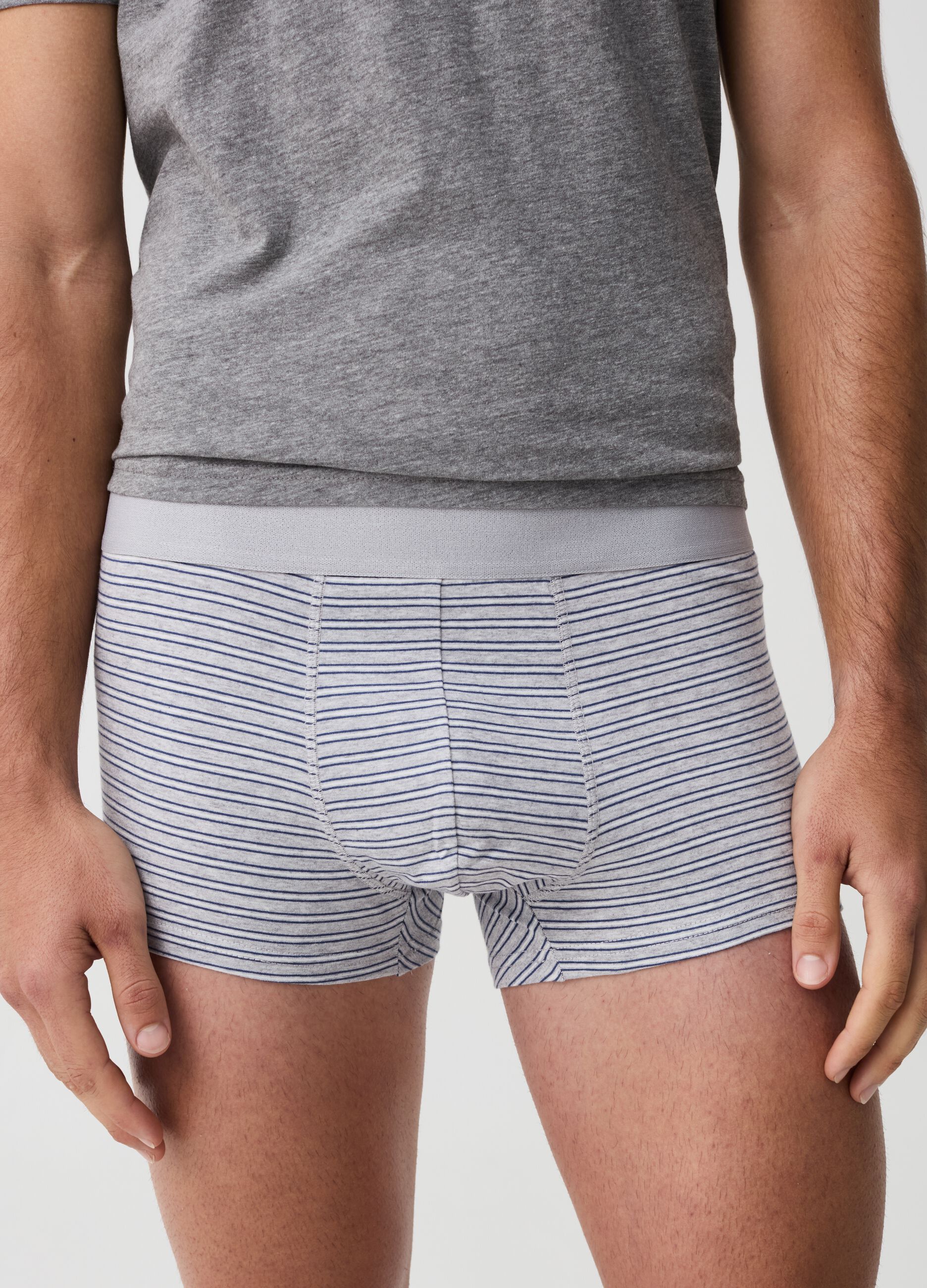 Five-pack stretch organic cotton boxer shorts with pattern