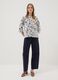 Wei&szlig;e Bluse aus Stretch-Baumwolle mit Blumenprint_1