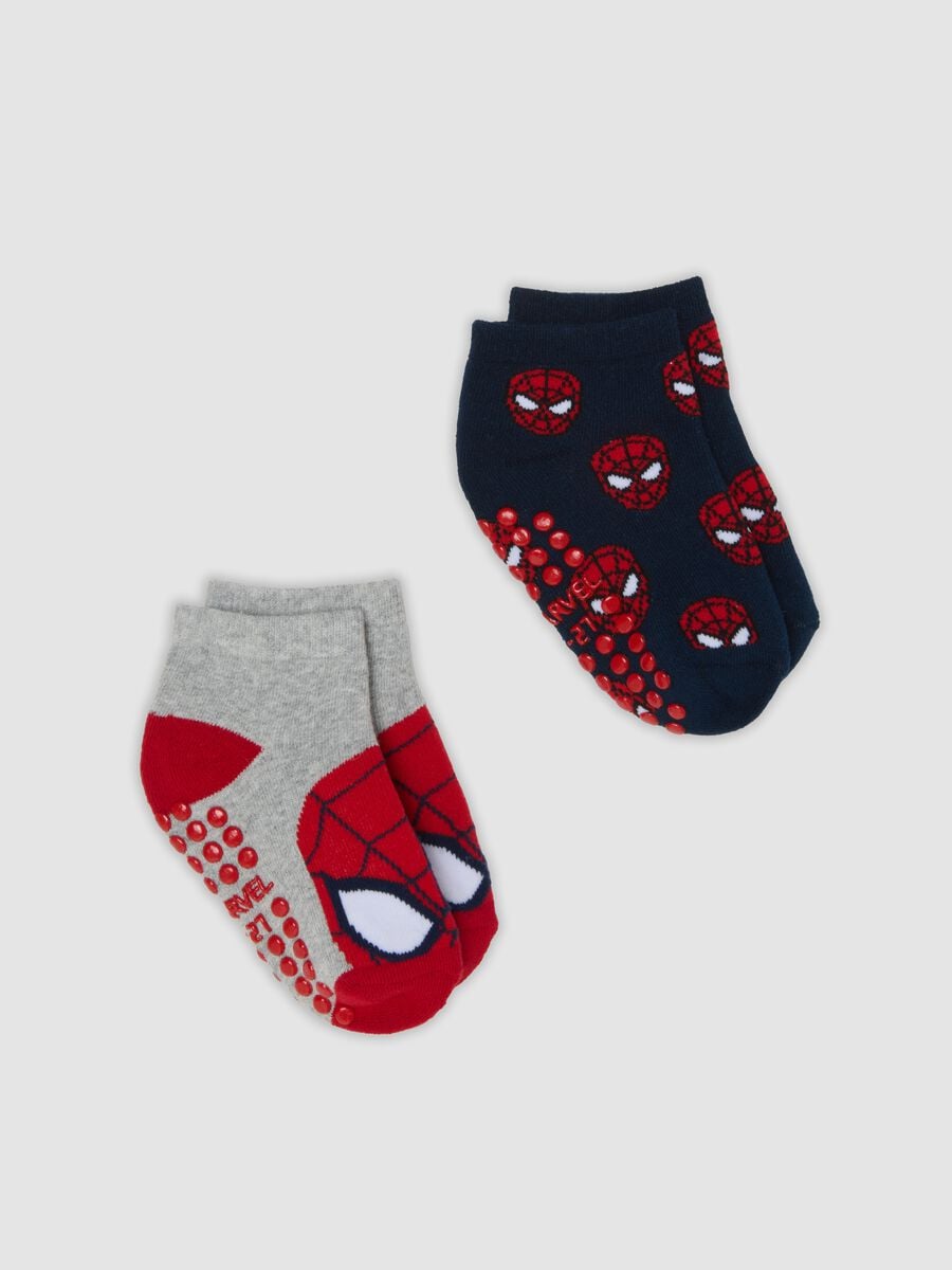 2-pack blue non-slip socks in organic stretch cotton MARVEL Spider-Man_0