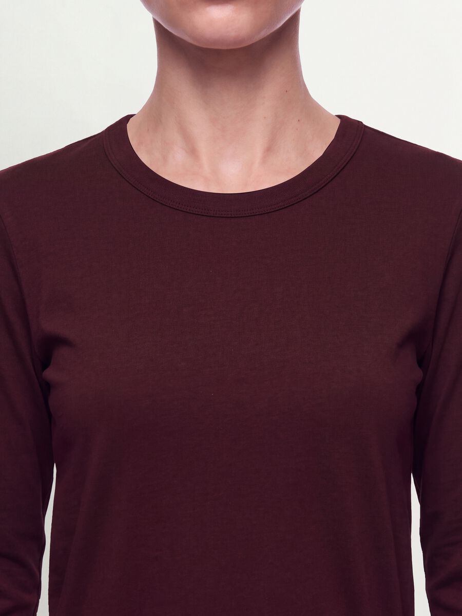 Violettes Langarm-T-Shirt aus Jersey aus reiner Baumwolle, Regular Fit_2