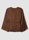 Brauner Kimono-Blazer aus reiner Viskose mit G&uuml;rtel_2