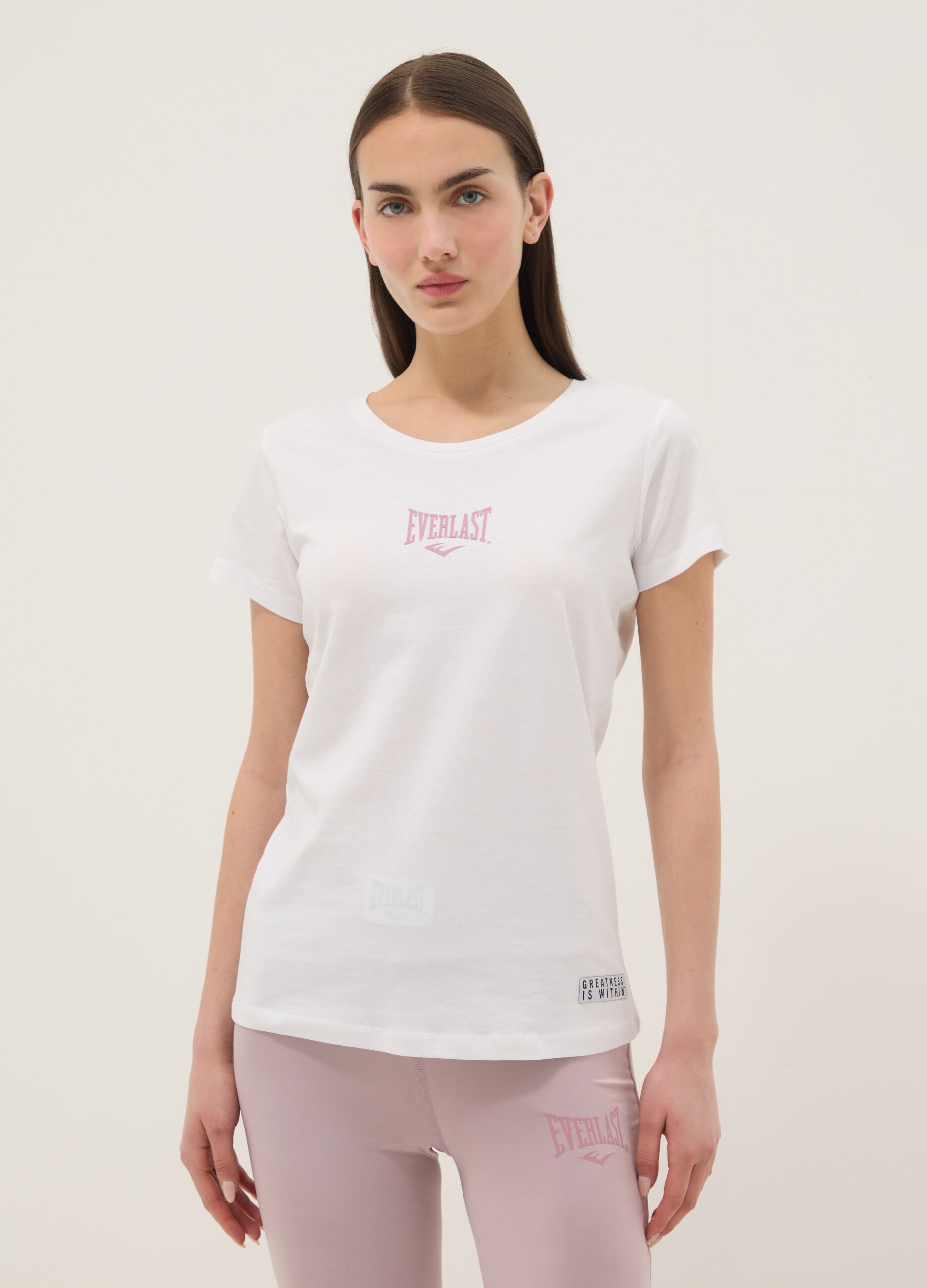 Wei&szlig;e T-Shirt aus reiner Baumwolle im Regular-Fit mit Logo