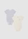 Two-pack multicolour pure cotton bodysuits for babies_0