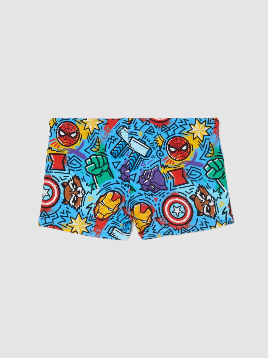 Sky-blue stretch fabric boys&rsquo; swim shorts_1