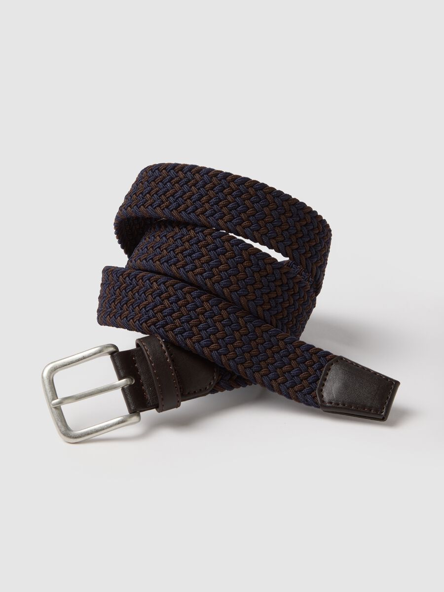 Multicolour braided belt with metal buckle_2