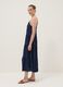 Long blue dress in pure viscose_0
