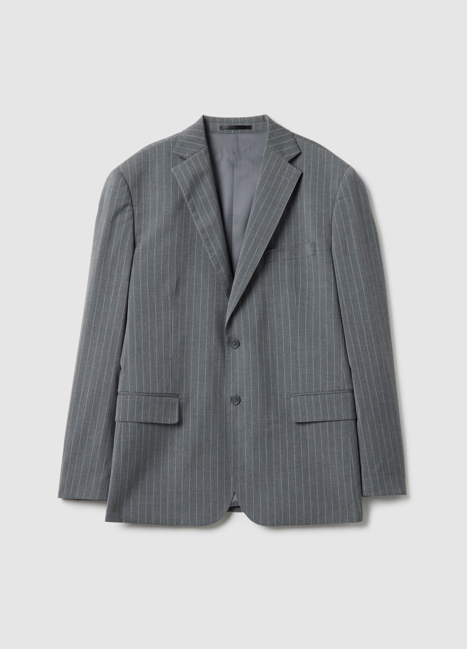 Grey Pinstripe Regular Fit Suit