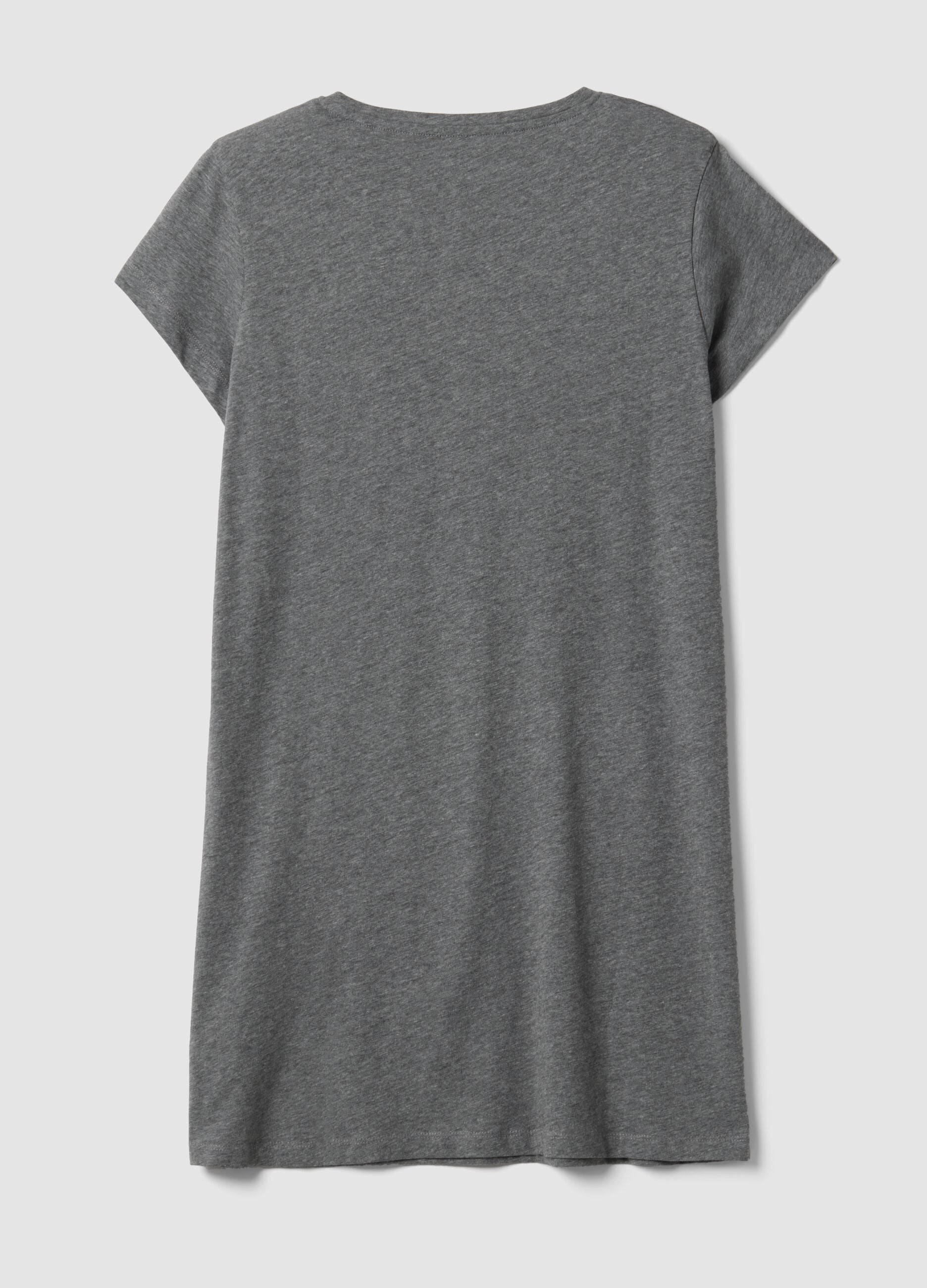Grey nightdress in organic cotton and viscose blend