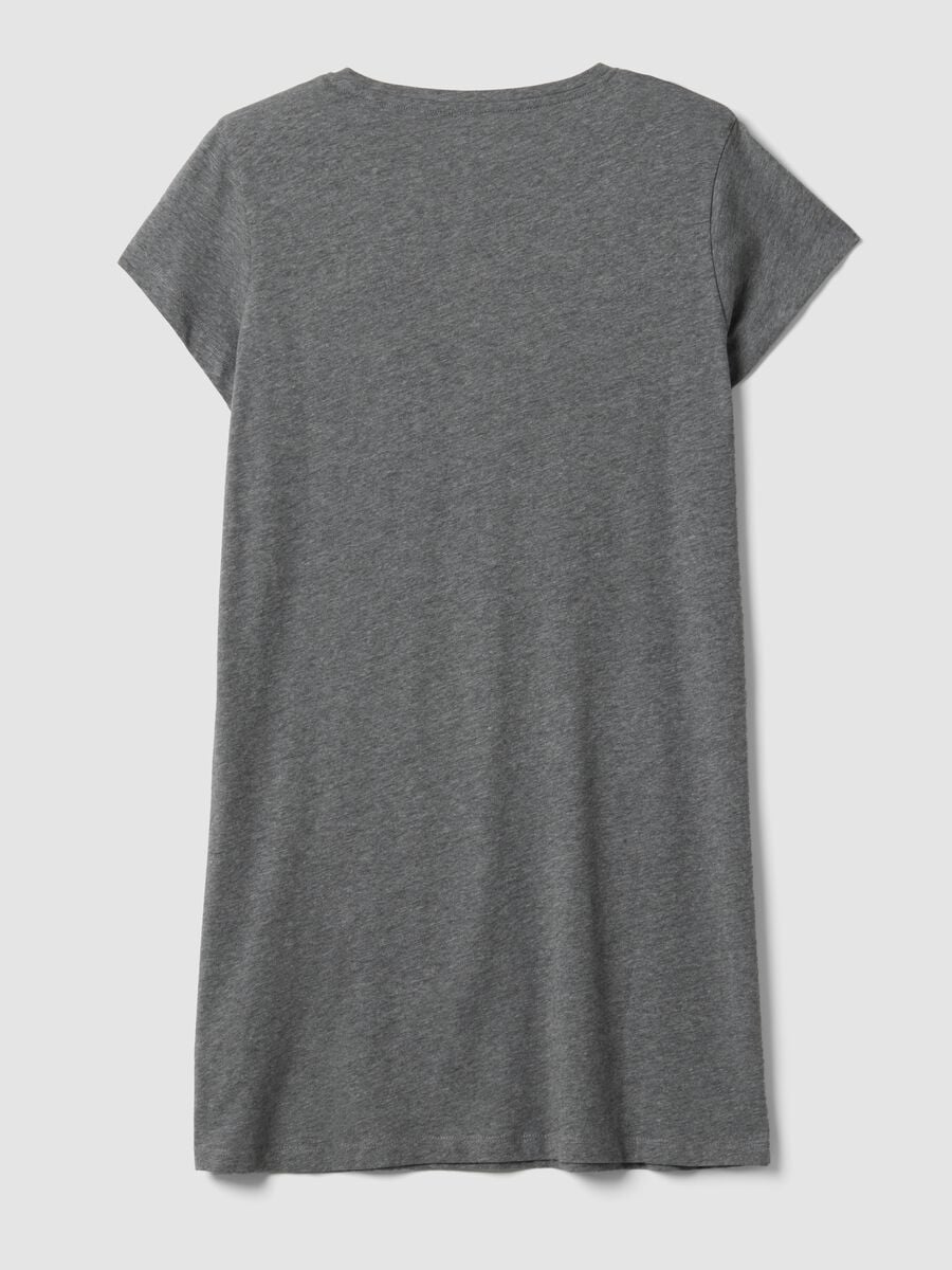 Grey nightdress in organic cotton and viscose blend_5