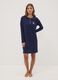 Blue crew-neck nightdress in pure organic cotton_0